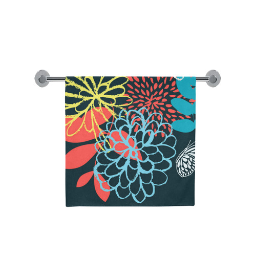 Modern Colorful Abstract Flowers Butterfly Floral Bath Towel 30"x56"