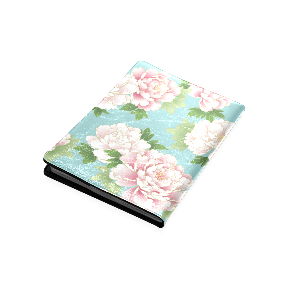 Beautiful Pink Peony Vintage Japanese Floral Custom NoteBook B5