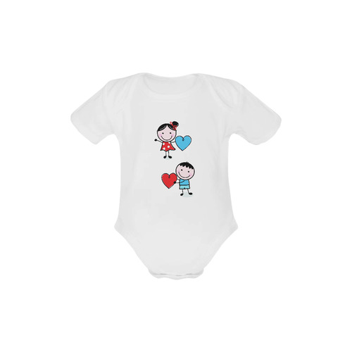 New in shop! Baby uniform with hand-drawn Art Baby Powder Organic Short Sleeve One Piece (Model T28)
