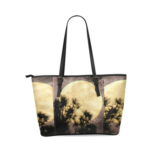 Moonsmoke by Martina Webster Leather Tote Bag/Small (Model 1640)