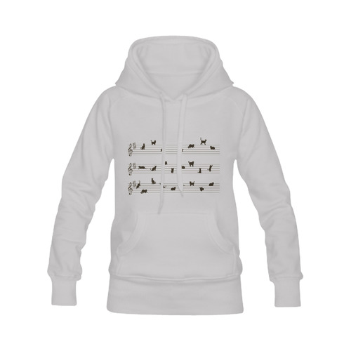 Conceptual Musical Notation Cat Song Men's Classic Hoodie (Remake) (Model H10)