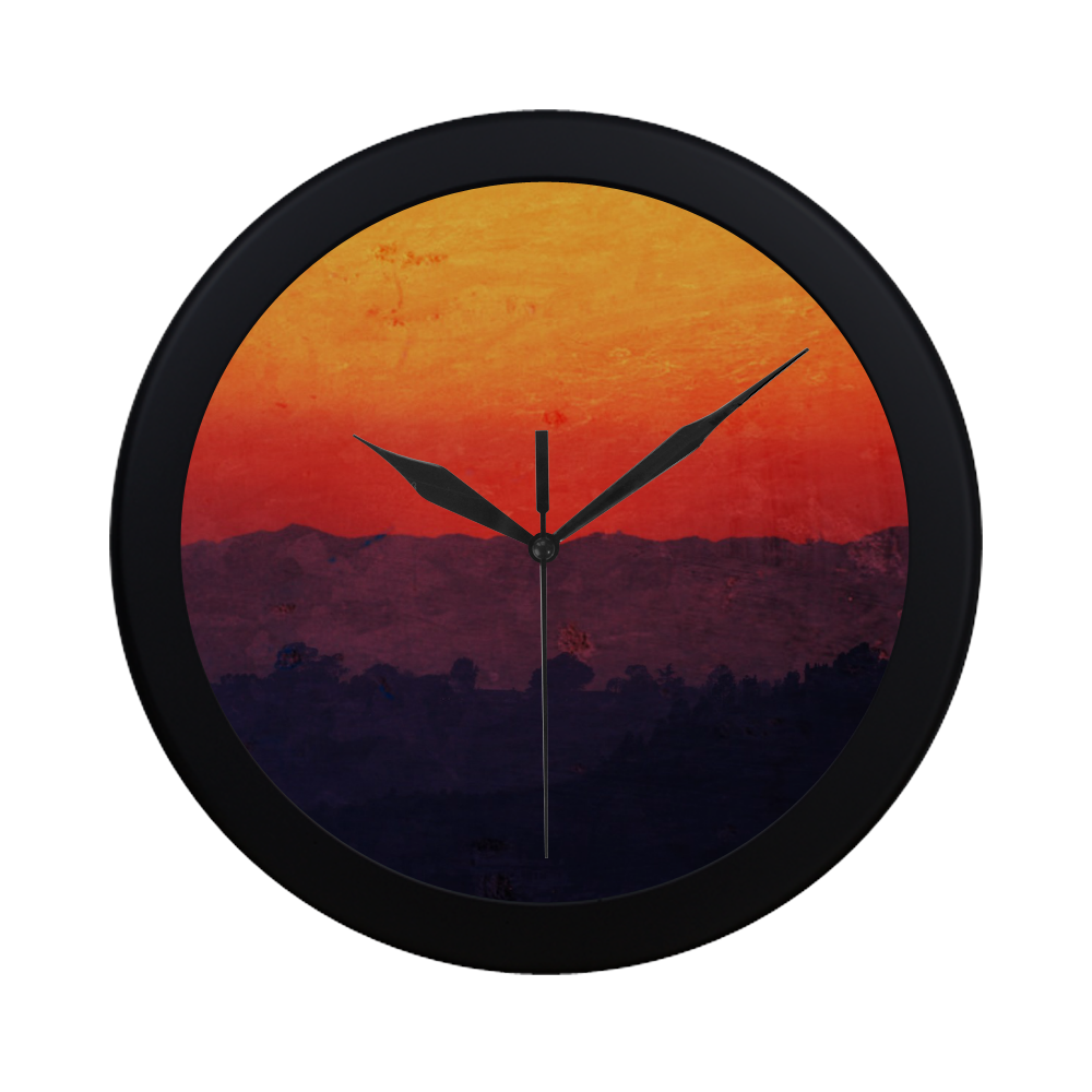 Five Shades of Sunset Circular Plastic Wall clock