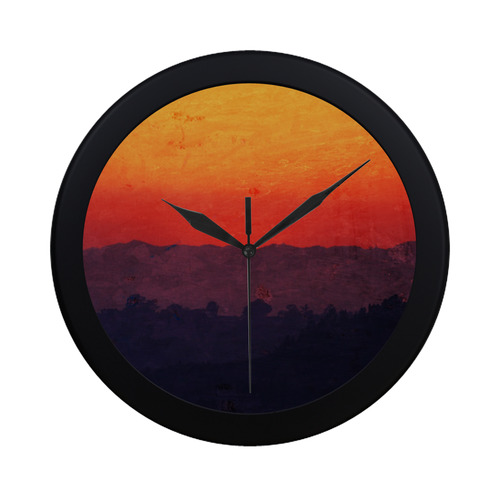 Five Shades of Sunset Circular Plastic Wall clock