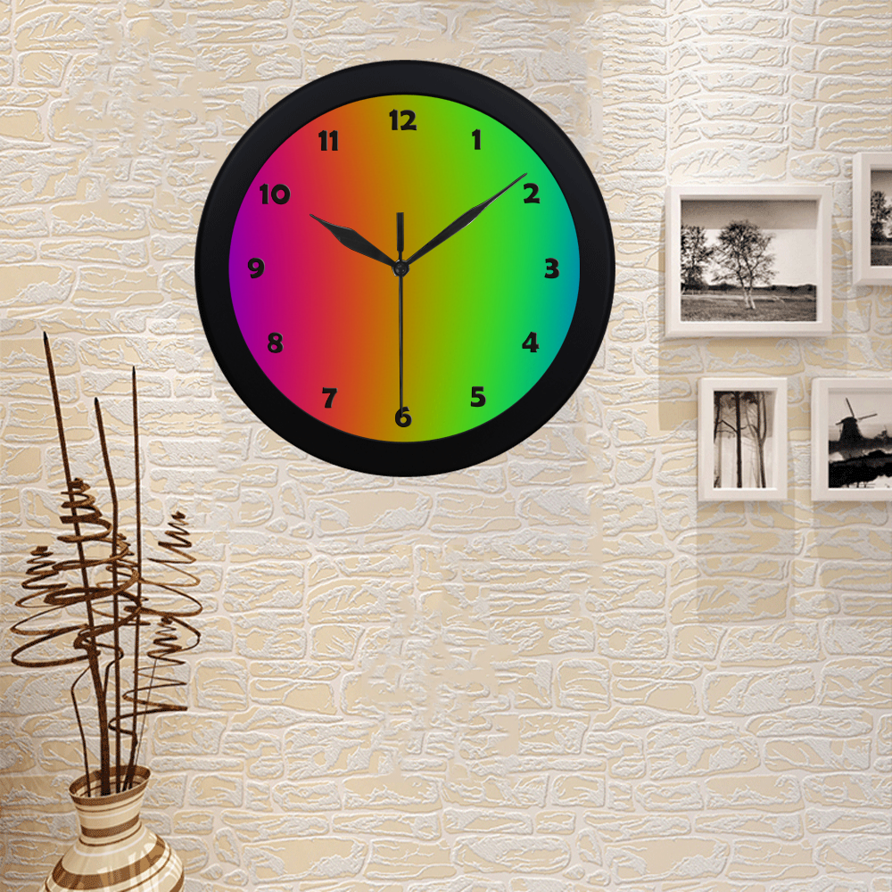 Love the Rainbow Circular Plastic Wall clock