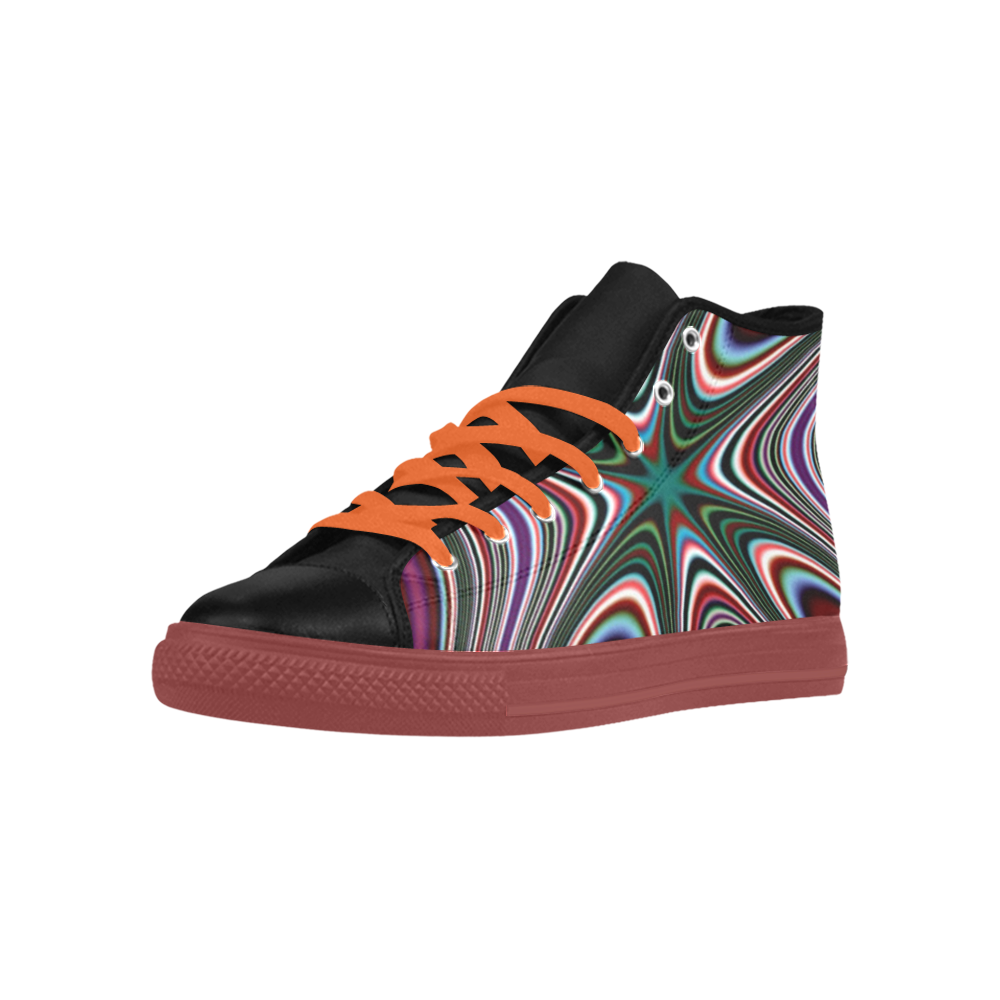 Abstract Art Aquila High Top Microfiber Leather Women's Shoes (Model ...