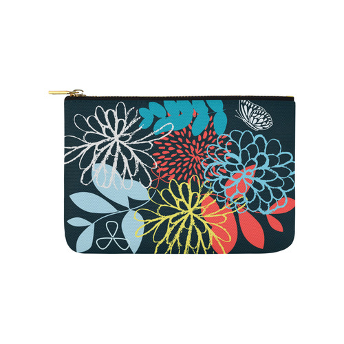 Colorful Abstract Flowers Butterfly Floral Carry-All Pouch 9.5''x6''