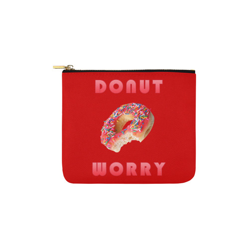 Funny Red Do Nut Worry Pun Carry-All Pouch 6''x5''
