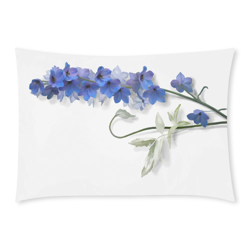 Blue - purple Consolida, original watercolors Custom Rectangle Pillow Case 20x30 (One Side)