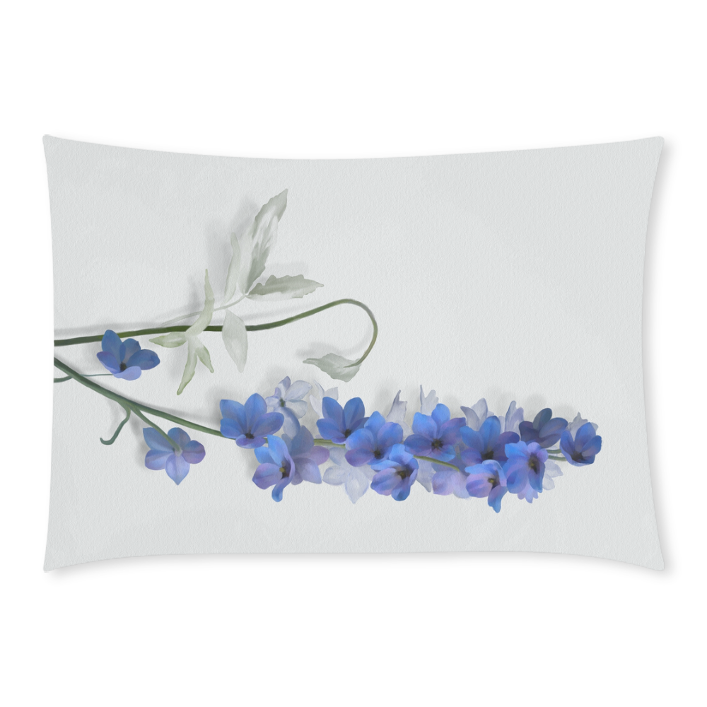 Blue - purple Consolida, watercolors Custom Rectangle Pillow Case 20x30 (One Side)