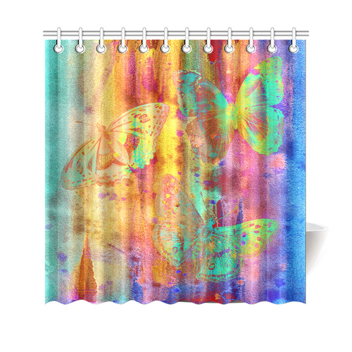 Colorful Butterflies Q Shower Curtain 69"x70"