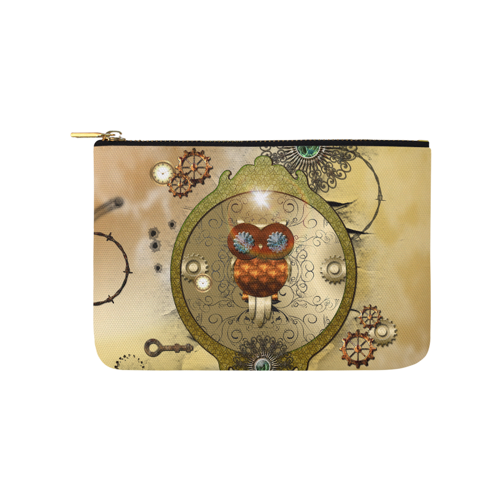 Steampunk, wonderful owl Carry-All Pouch 9.5''x6''