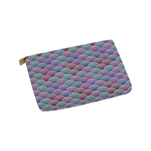 Colorful Oriental Concentric Circle Pattern Carry-All Pouch 9.5''x6''