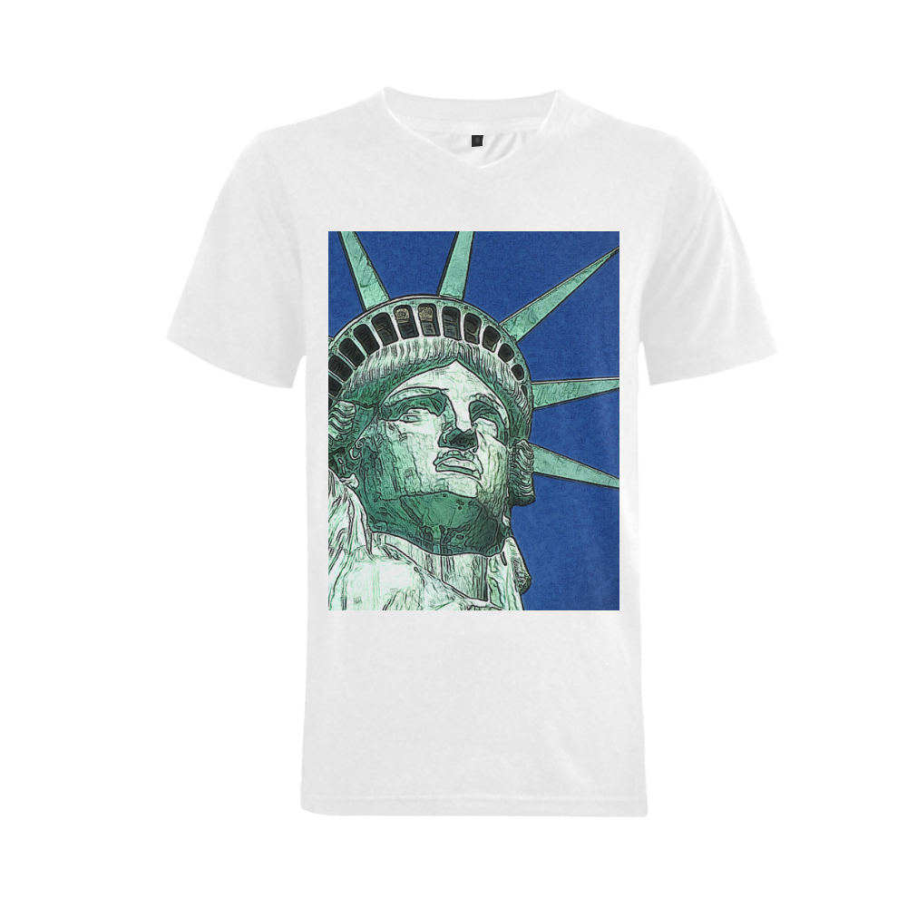 Liberty 20161101 Men's V-Neck T-shirt  Big Size(USA Size) (Model T10)