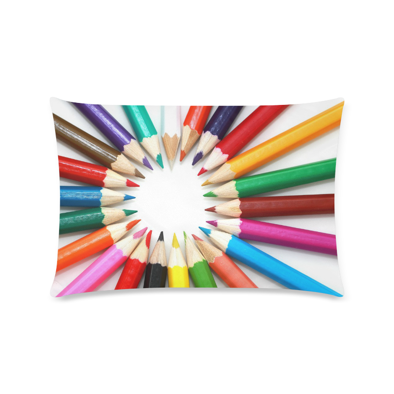 Colored Pencils Custom Rectangle Pillow Case 16"x24" (one side)