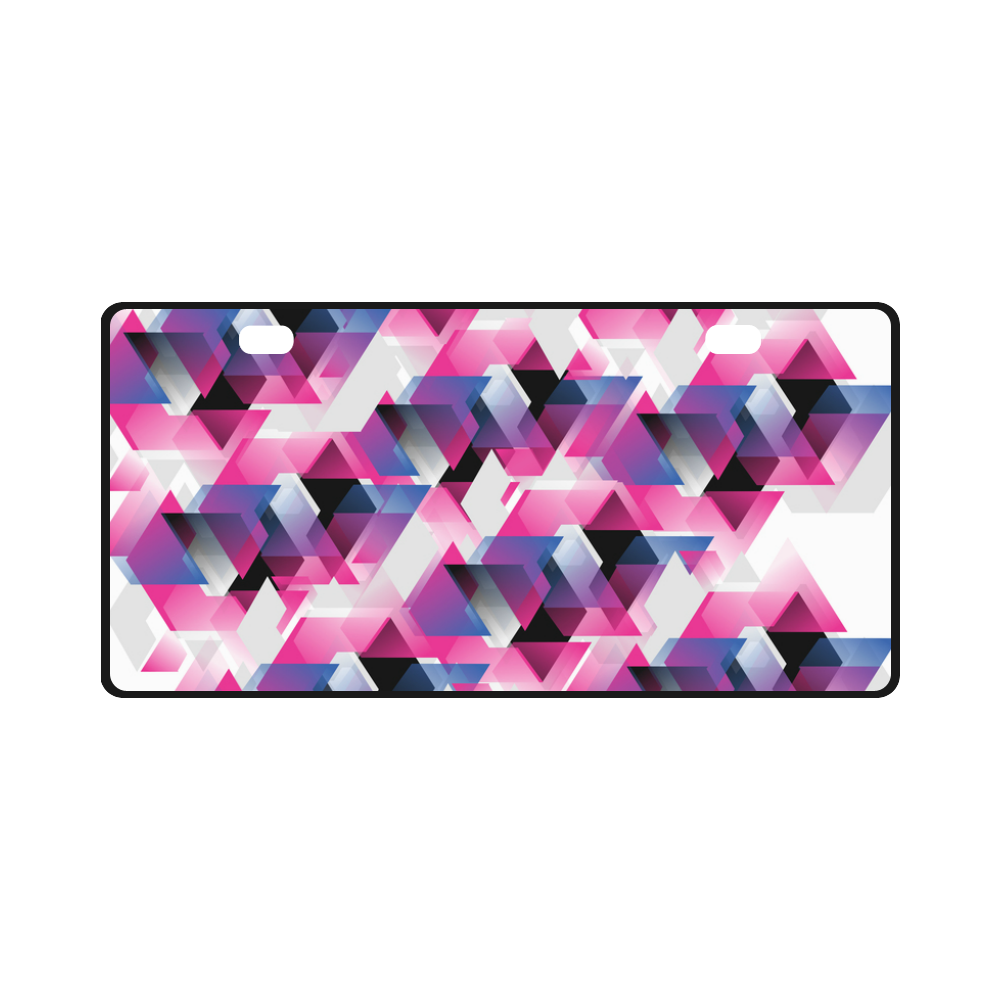 Licence car plate : Geometric art abstract fashion Edition Pink License Plate