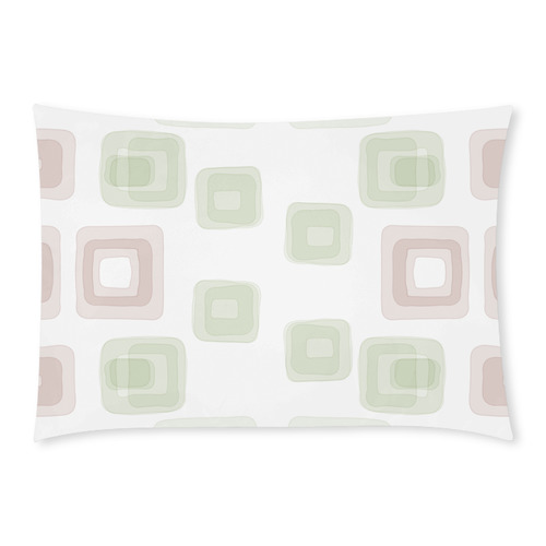 Green and Pink pastel squares, back to 70's Custom Rectangle Pillow Case 20x30 (One Side)