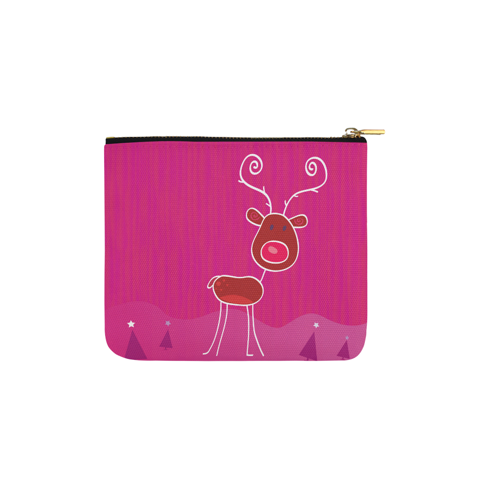 New designers bag with Reindeer / GREY PINK Carry-All Pouch 6''x5''