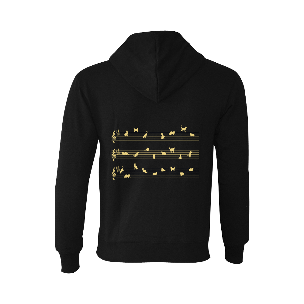 Conceptual Musical Notation Cat Song Oceanus Hoodie Sweatshirt (NEW) (Model H03)