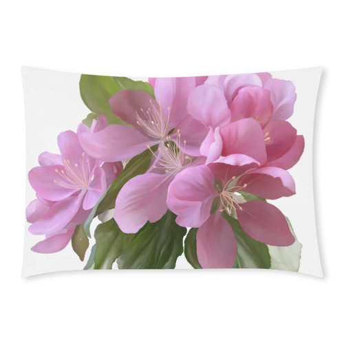 Pink Blossom Branch, watercolors Custom Rectangle Pillow Case 20x30 (One Side)