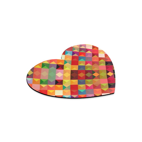 Colorful Red Orange Geometric Abstract Pattern Heart-shaped Mousepad