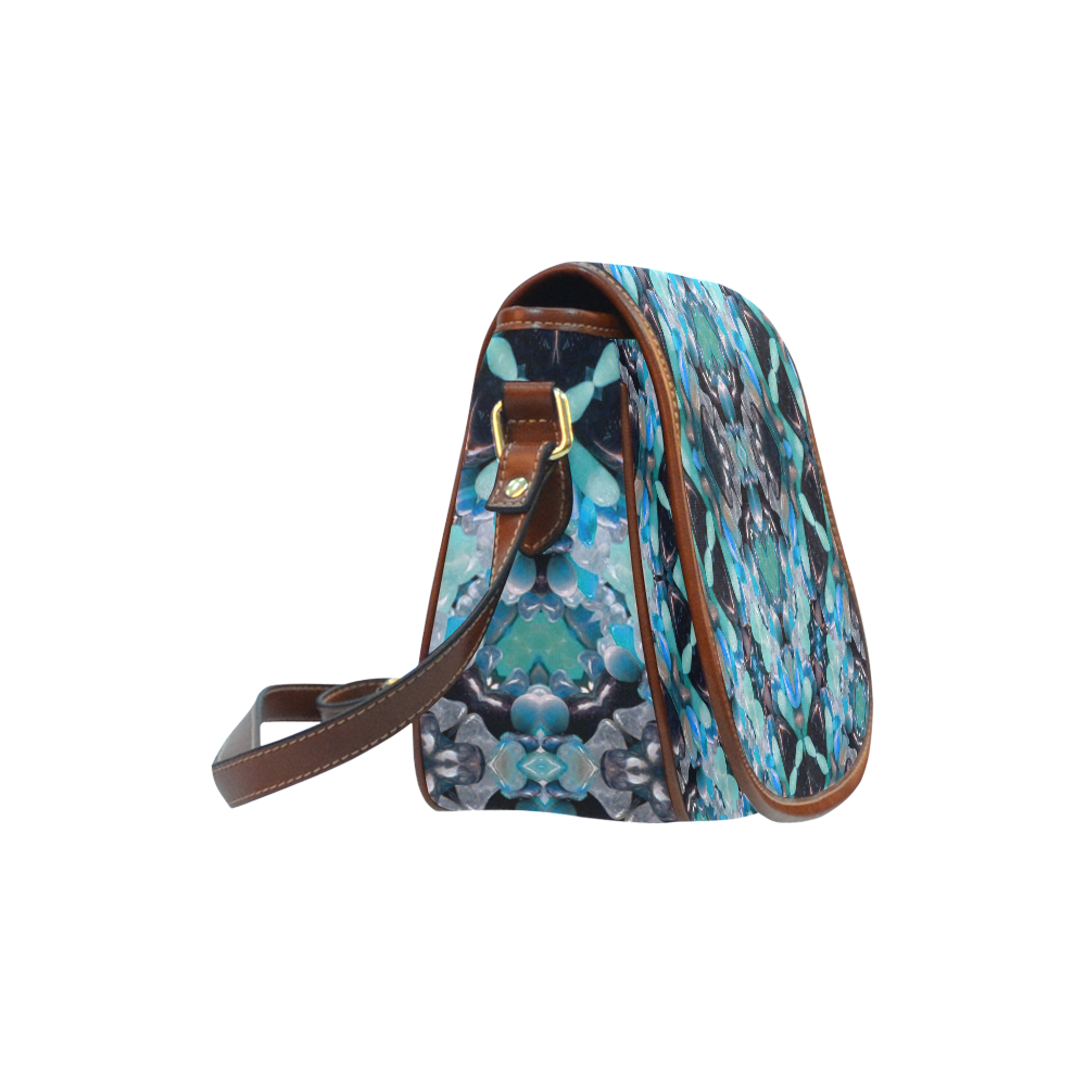 Turquoise Jewel Fractual Saddle Bag/Large (Model 1649)