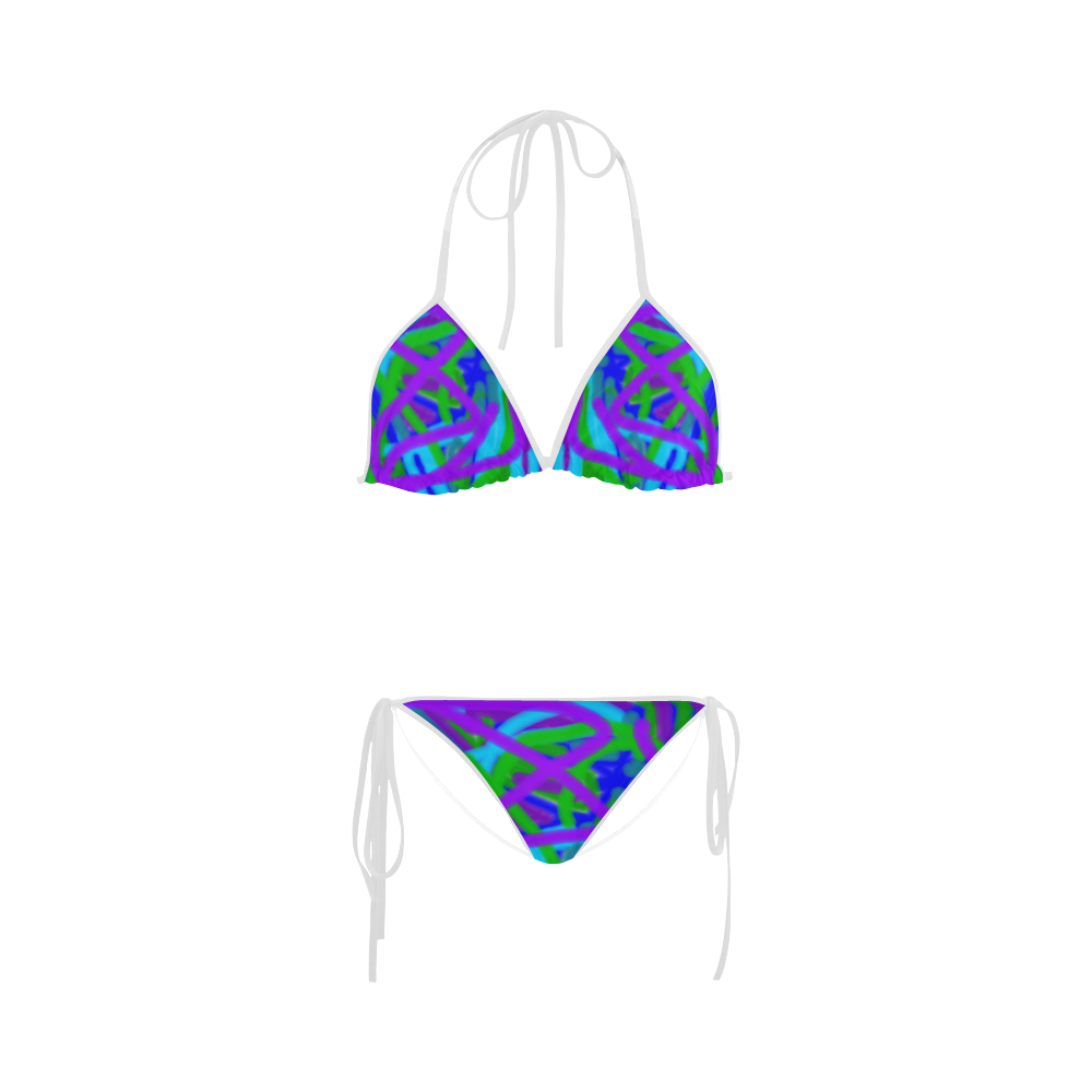 Peacock Blue, Green and Purple Custom Bikini Swimsuit