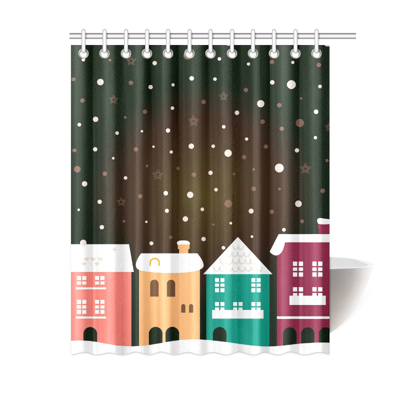 Town houses : Designers shower curtain / Old brown Shower Curtain 60"x72"