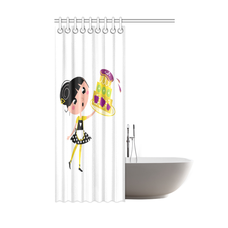 Offer for yellow Bathroom : Designers art towel with Cookie girl / 2016 Arrival! Shower Curtain 48"x72"