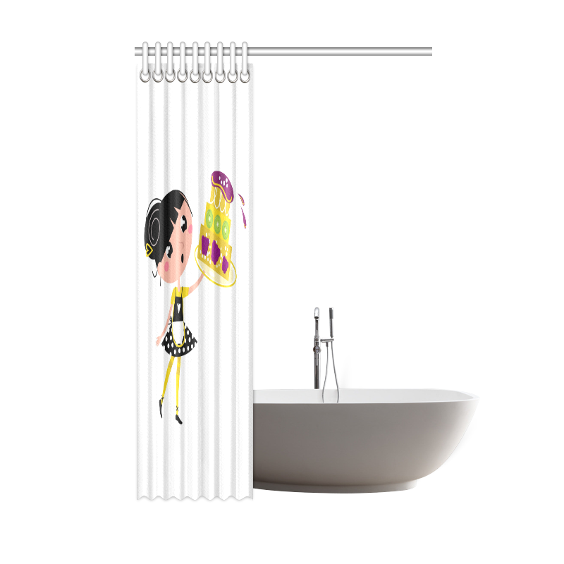 Offer for yellow Bathroom : Designers art towel with Cookie girl / 2016 Arrival! Shower Curtain 48"x72"
