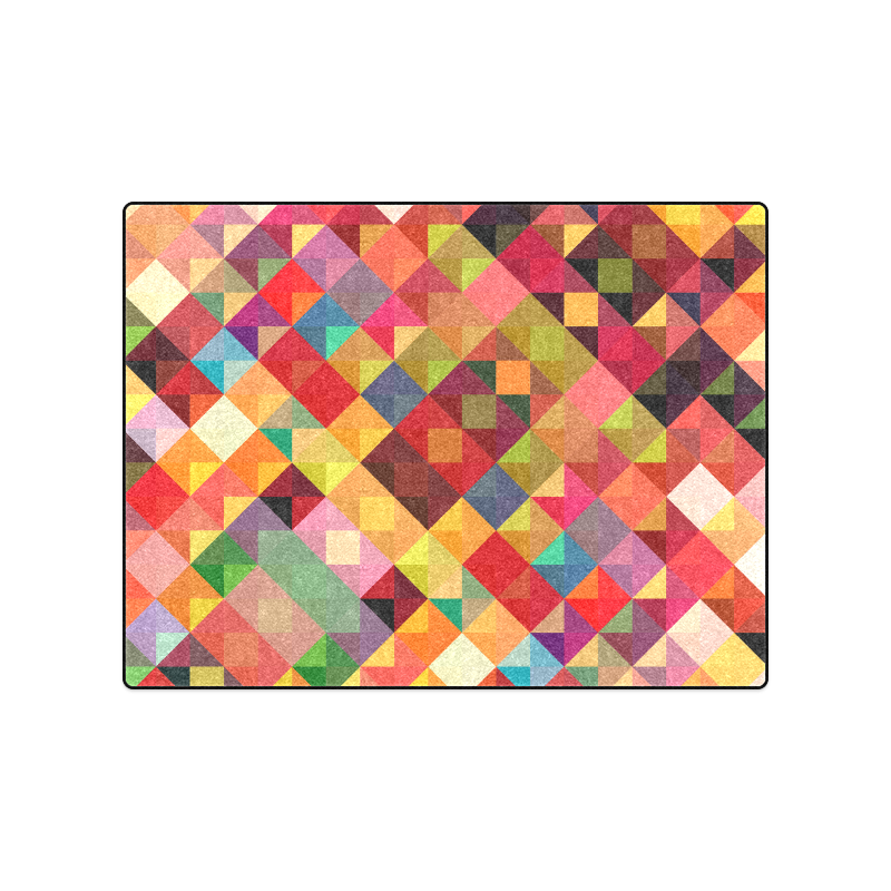 Colorful Red Orange Geometric Abstract Pattern Blanket 50"x60"