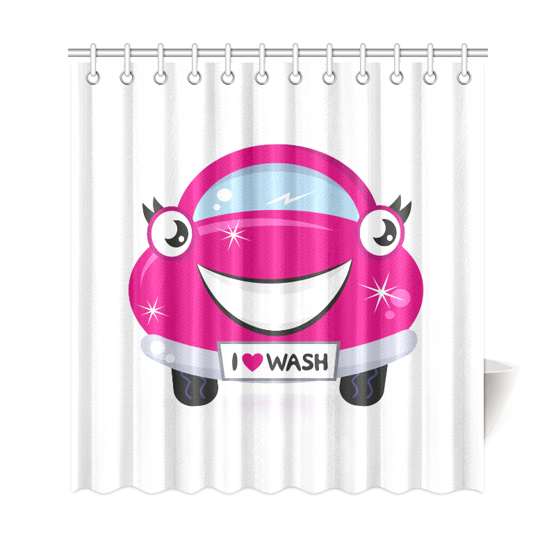 Creative shower curtain with pink Car / New Gift edition in shop! Shower Curtain 69"x72"