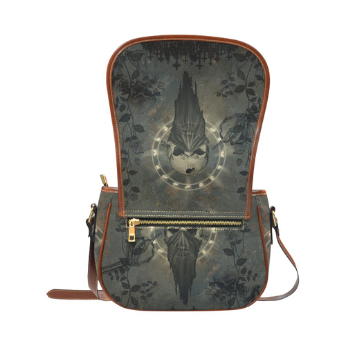 The creepy skull with spider Saddle Bag/Small (Model 1649) Full Customization