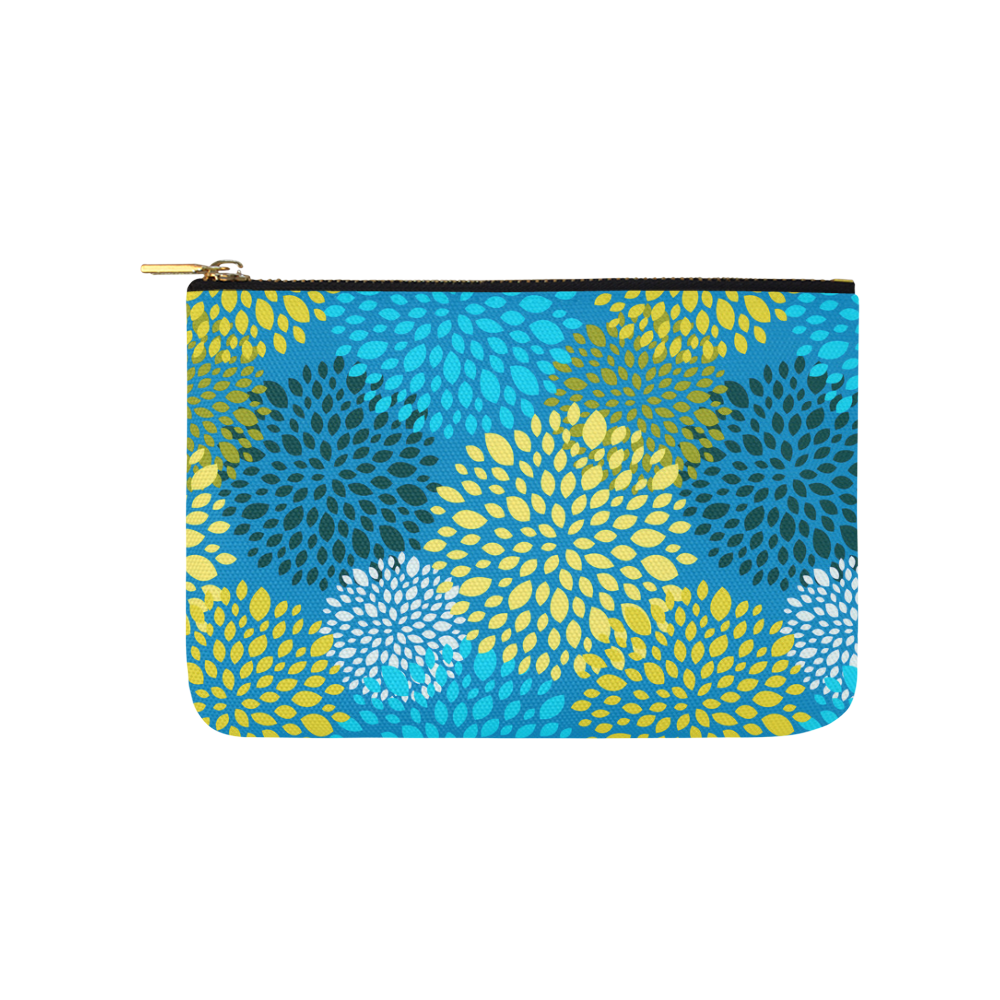 Happy Christmas Holiday Abstract Floral Pattern Carry-All Pouch 9.5''x6''