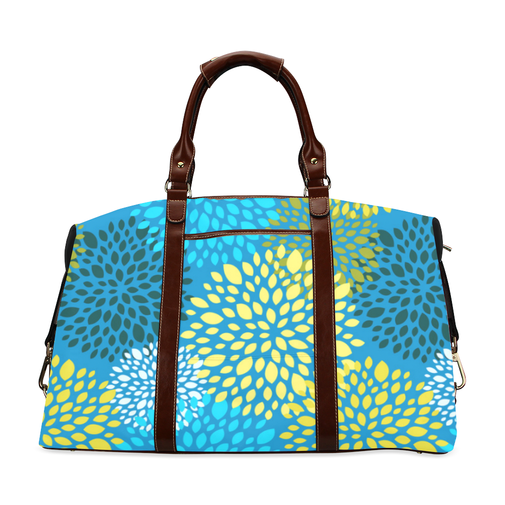 Happy Christmas Holiday Abstract Floral Pattern Classic Travel Bag (Model 1643) Remake