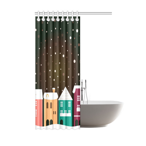 New Shower Curtain in shop : Snowing hand-drawn Art / Chocolate Shower Curtain 48"x72"