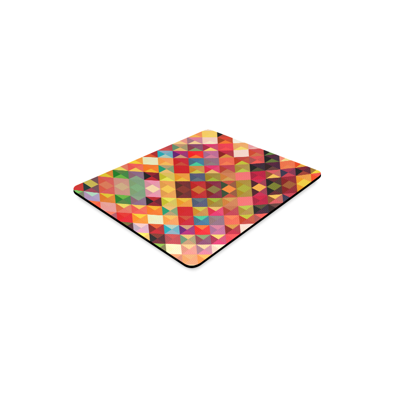 Colorful Red Orange Geometric Abstract Pattern Rectangle Mousepad