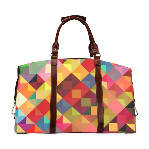 Colorful Red Orange Geometric Abstract Pattern Classic Travel Bag (Model 1643) Remake