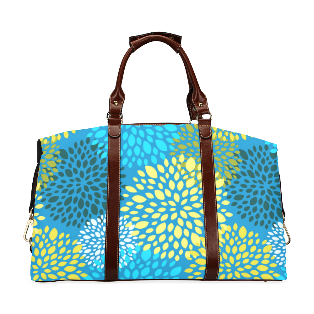 Happy Christmas Holiday Abstract Floral Pattern Classic Travel Bag (Model 1643) Remake
