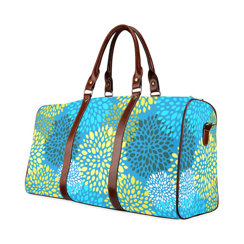 Happy Christmas Holiday Abstract Floral Pattern Waterproof Travel Bag/Large (Model 1639)