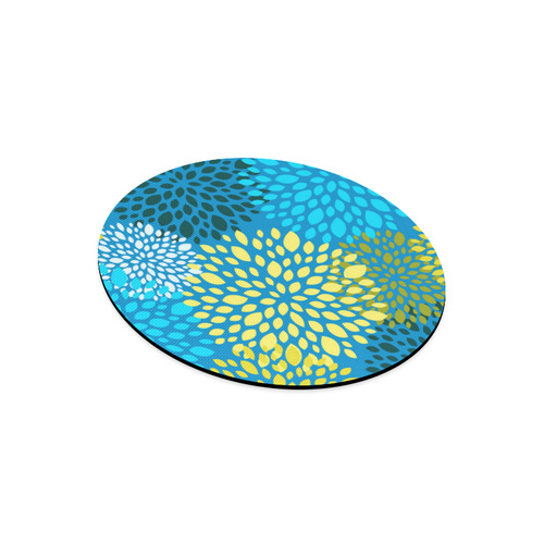 Happy Christmas Holiday Abstract Floral Pattern Round Mousepad