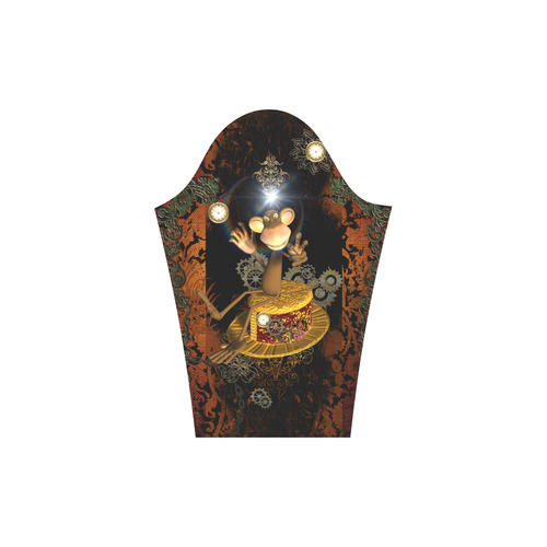 Steampunk, funny monkey Round Collar Dress (D22)