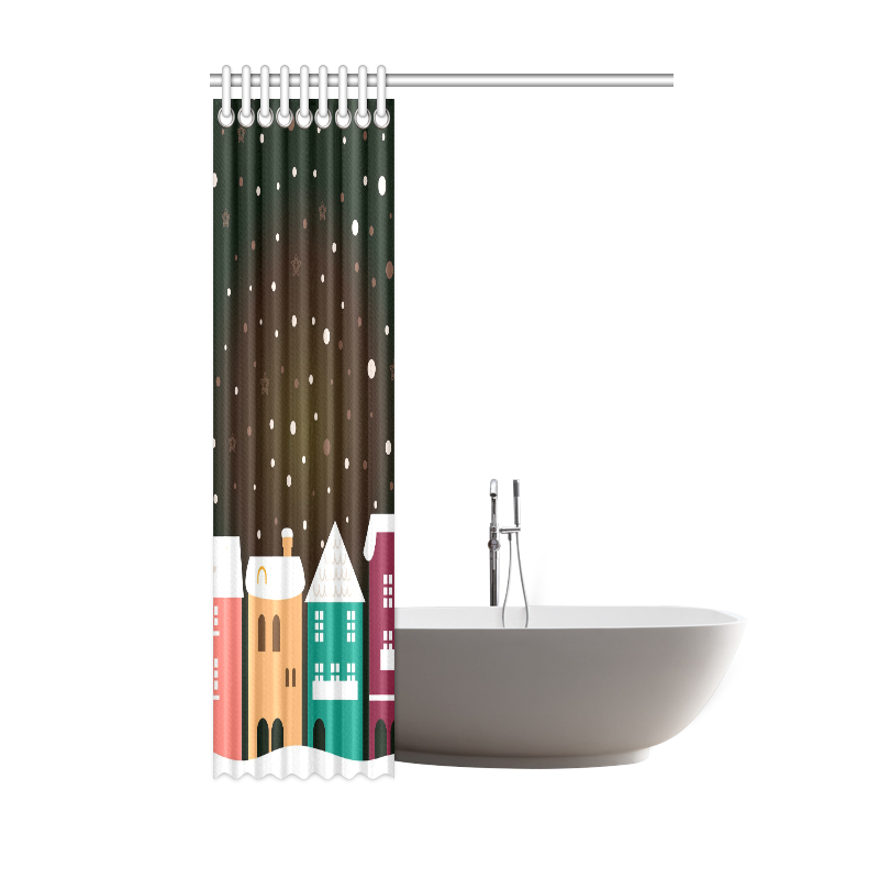 New Shower Curtain in shop : Snowing hand-drawn Art / Chocolate Shower Curtain 48"x72"