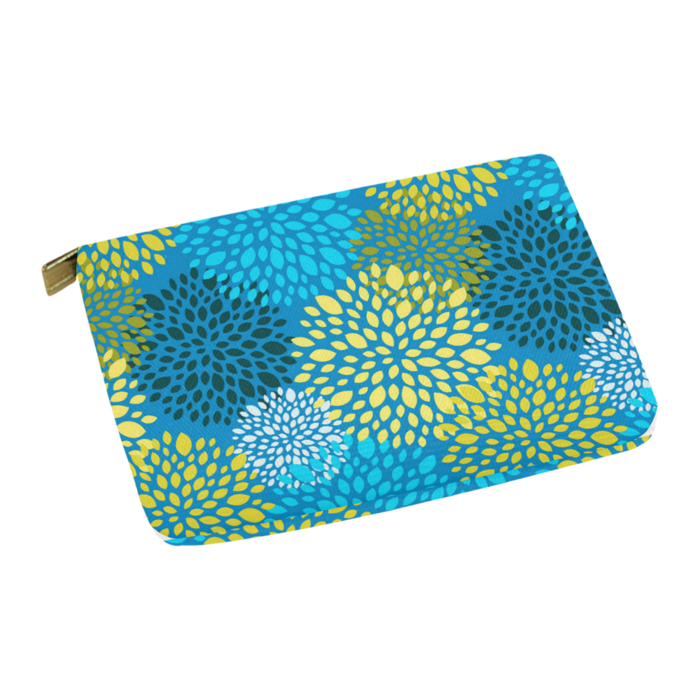 Happy Christmas Holiday Abstract Floral Pattern Carry-All Pouch 12.5''x8.5''