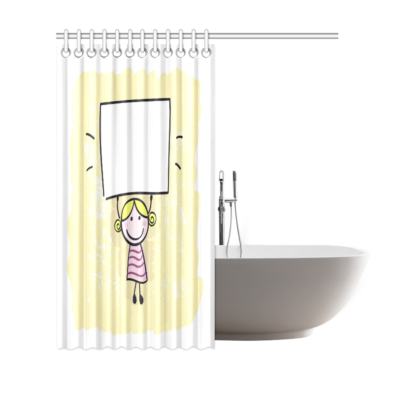 Designers shower curtain with Girl / blank Label Shower Curtain 69"x72"