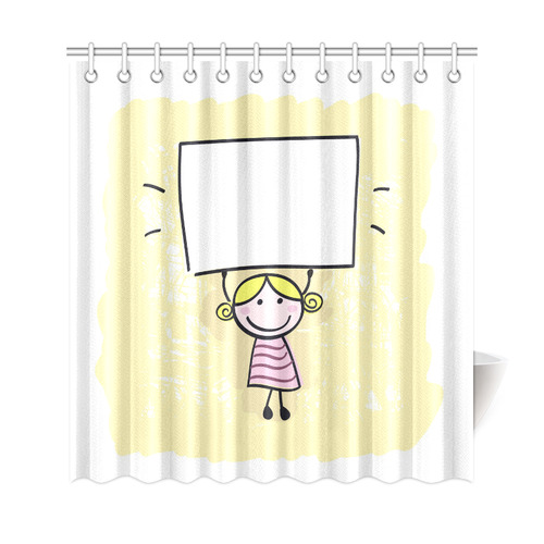 Designers shower curtain with Girl / blank Label Shower Curtain 69"x72"