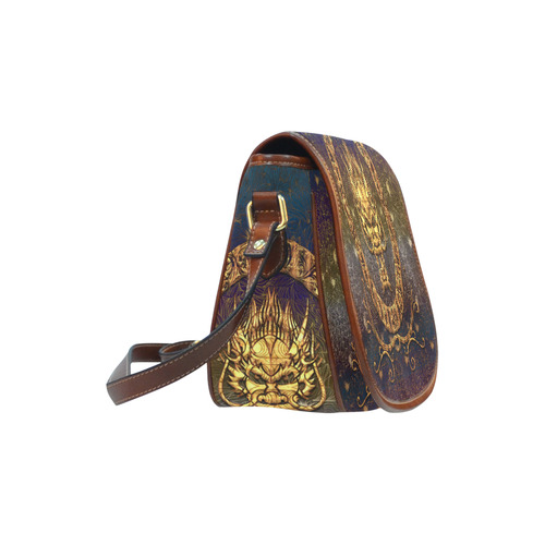 The chinese dragon head Saddle Bag/Small (Model 1649) Full Customization