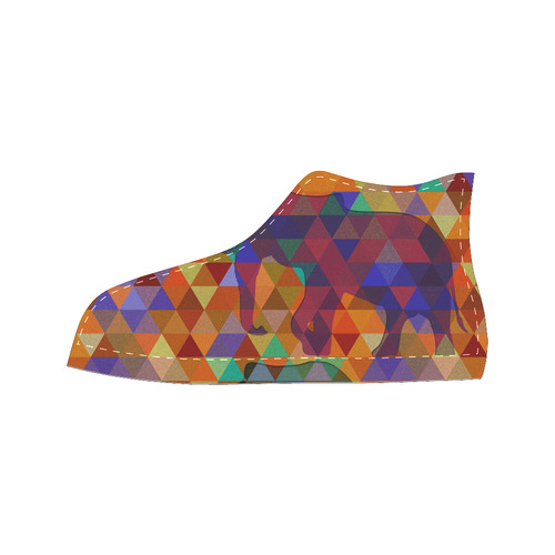 Modern Triangle Pattern Elephants Women's Classic High Top Canvas Shoes (Model 017)