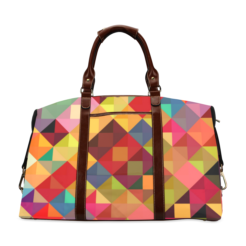 Colorful Red Orange Geometric Abstract Pattern Classic Travel Bag (Model 1643) Remake