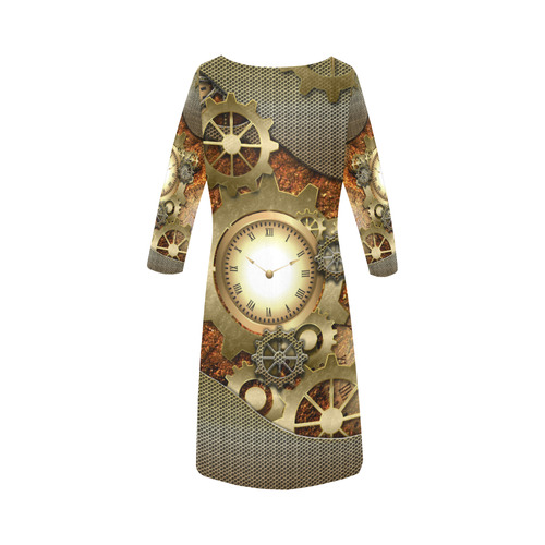 Steampunk in gold Round Collar Dress (D22)