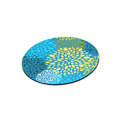 Happy Christmas Holiday Abstract Floral Pattern Round Mousepad